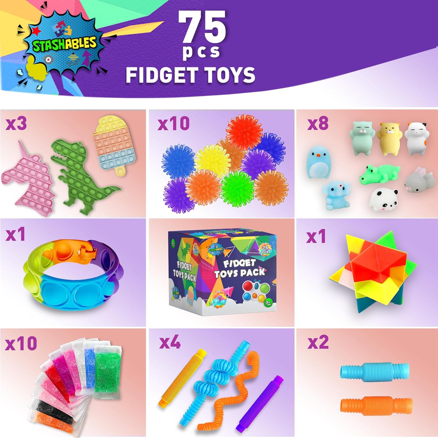 75-Piece Fidget Toy Pack for Kids