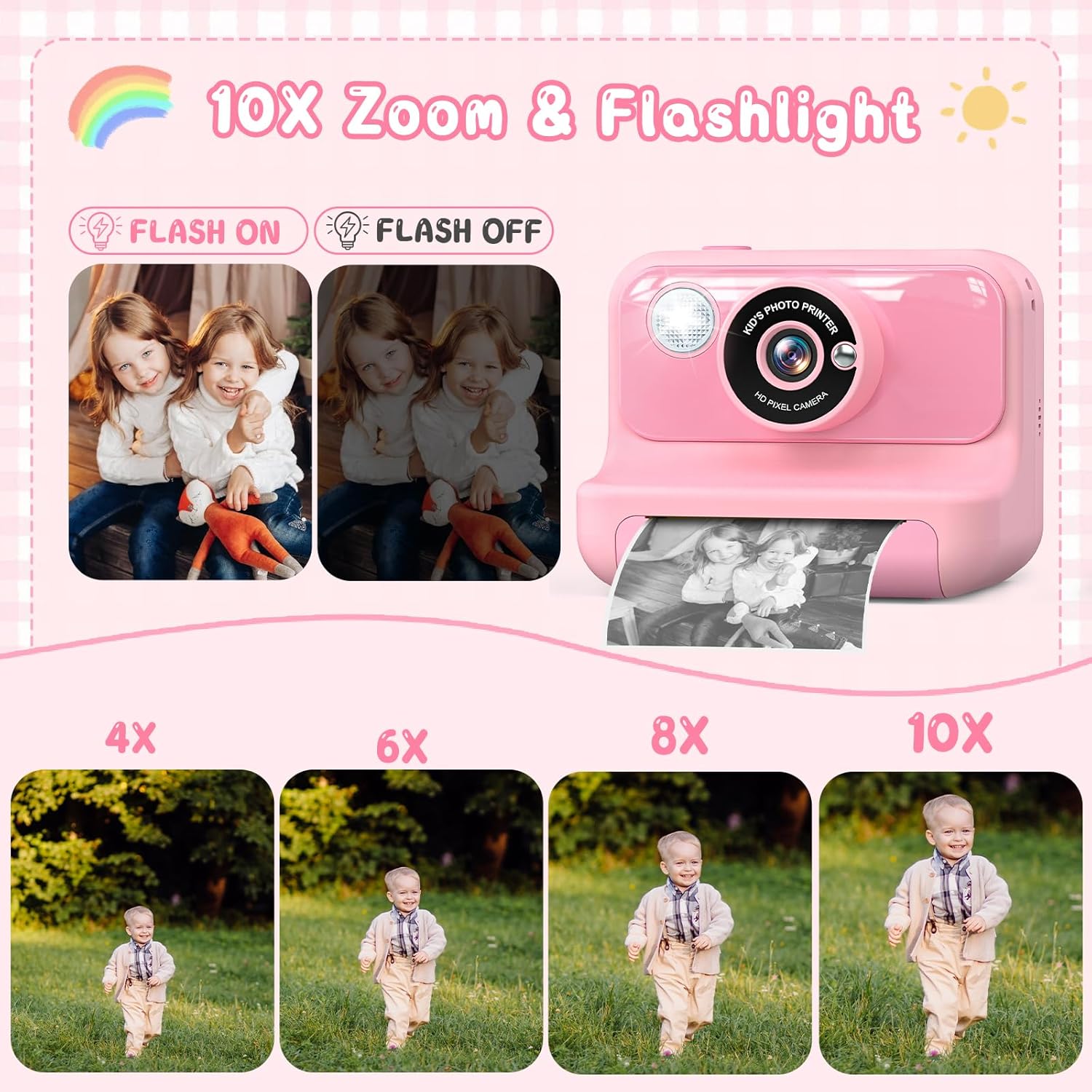 Kids Instant Camera with 1080P, 32GB Card