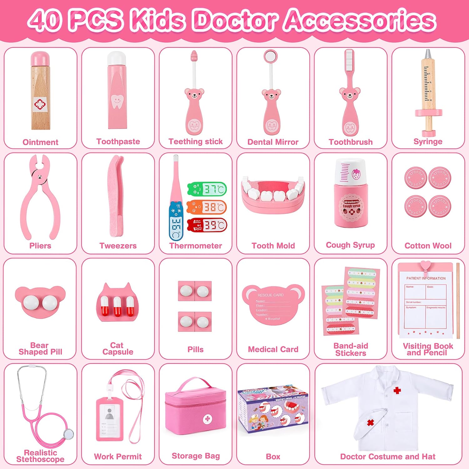 Kids Doctor Playset 40-Piece Medical Set
