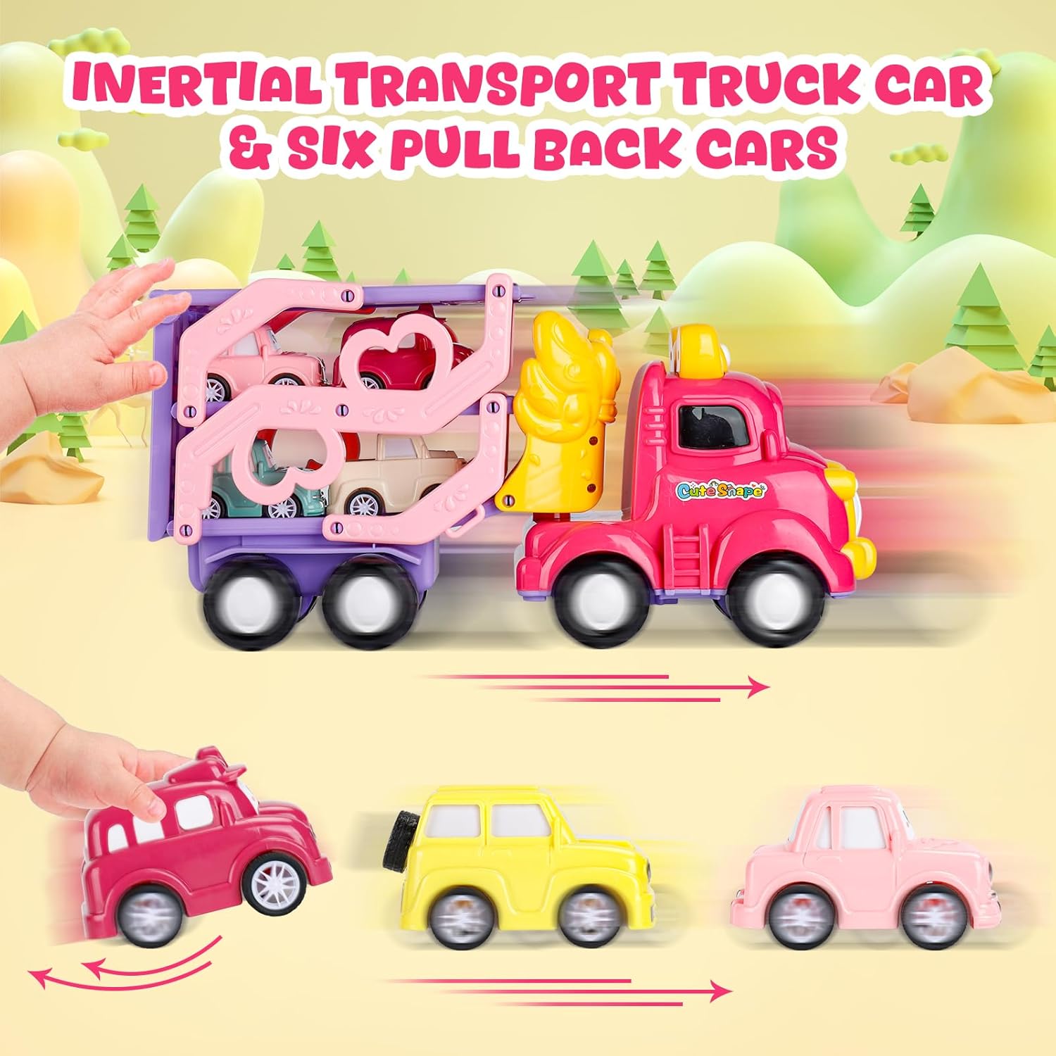 7-in-1 Car Carrier Toy Truck for Toddlers